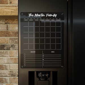 Family Calendar Dry Erase Board Magnetic | Monthly Calendar Planner Printable | Family Calendar Acrylic | Magnetic Calendar for Fridge