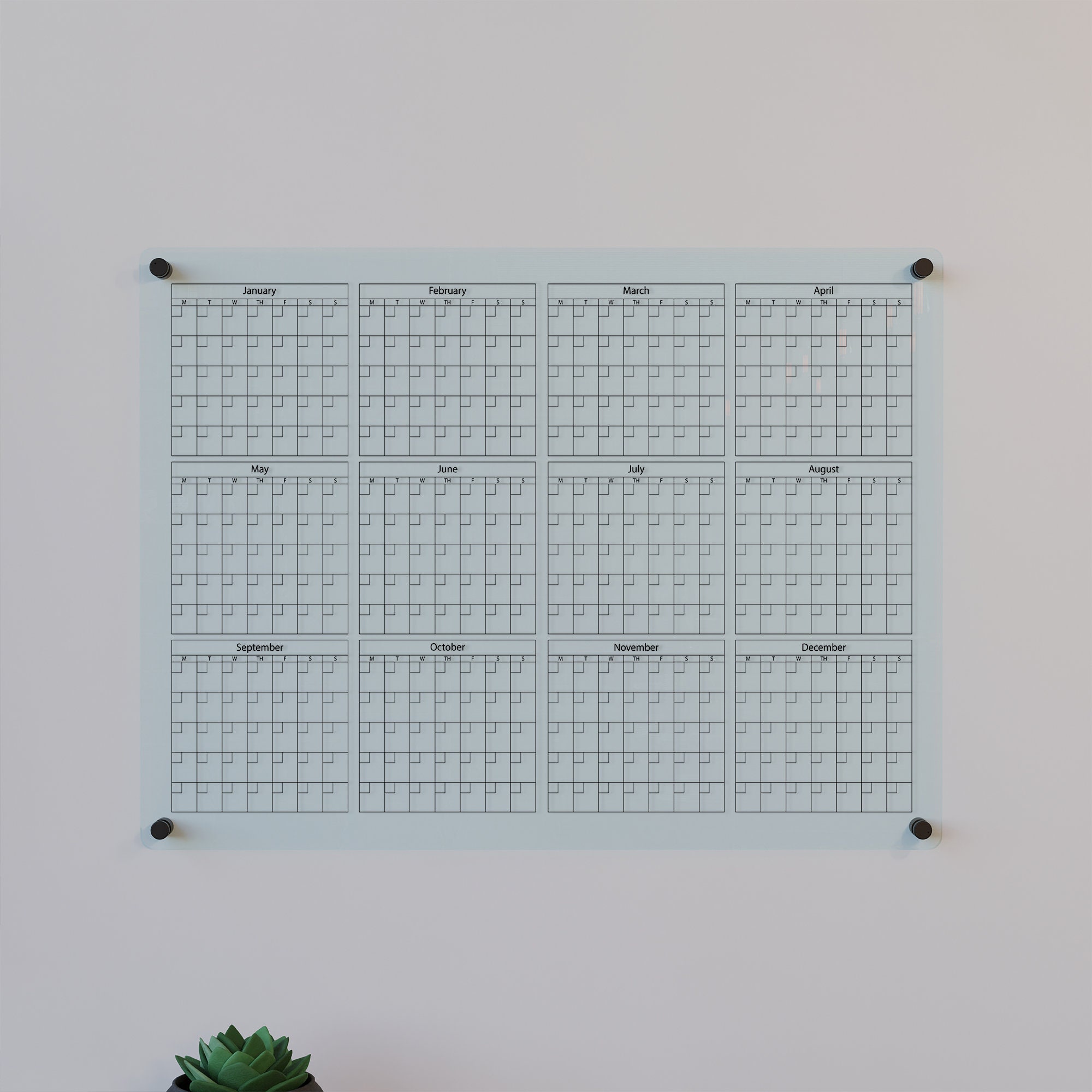 Annual Calendar Template Annual Calendar Yearly Wall Calendar Dry Erase Yearly Calendar Wall