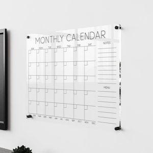 Family Calendar Acrylic | Acrylic sign business | Large wall calendar 2023 | Monthly planner | Dry erase board for kitchen