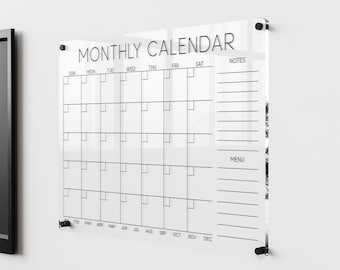 Family Calendar Acrylic | Acrylic sign business | Large wall calendar 2023 | Monthly planner | Dry erase board for kitchen