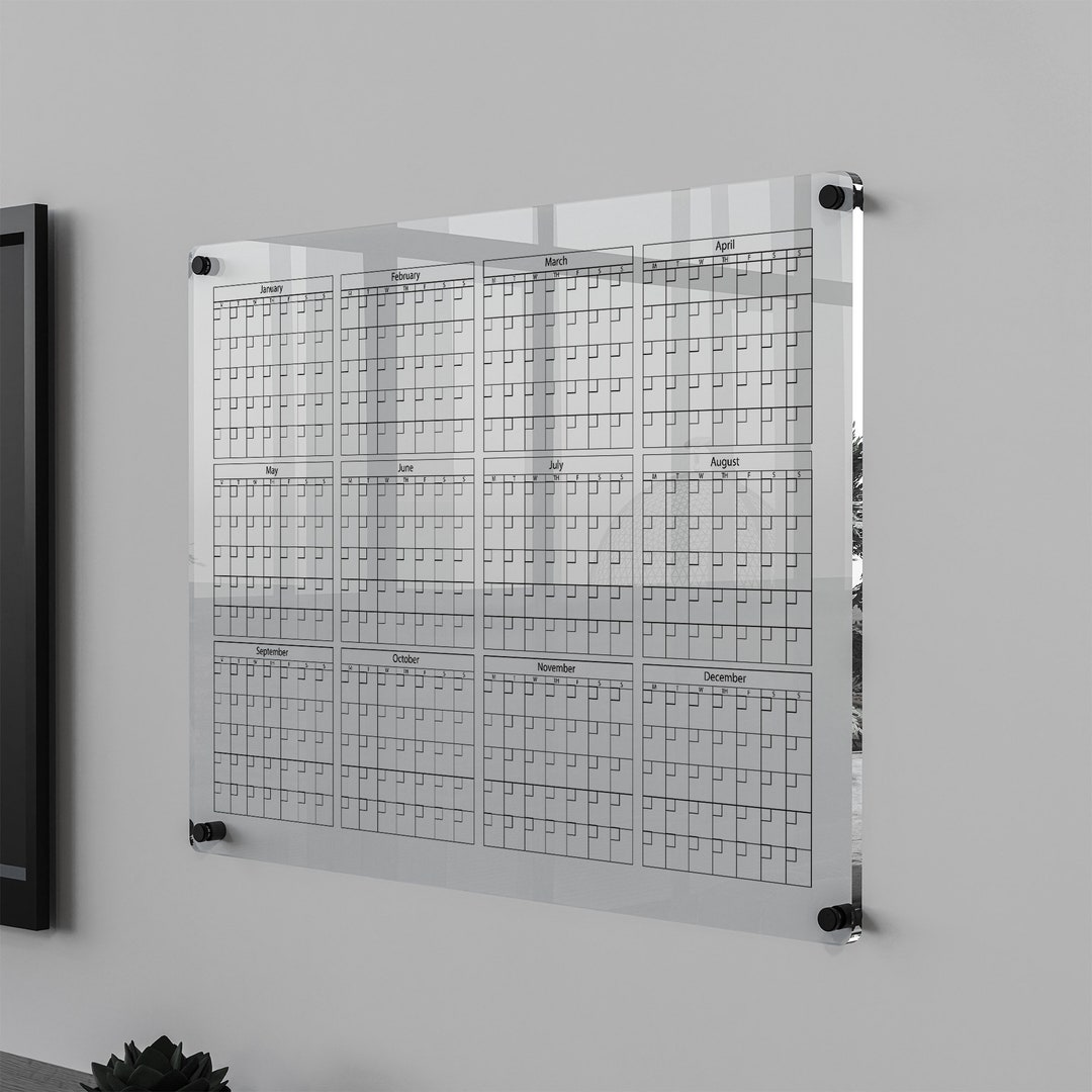 Annual Calendar Template Annual Calendar Yearly Wall Calendar Dry Erase ...