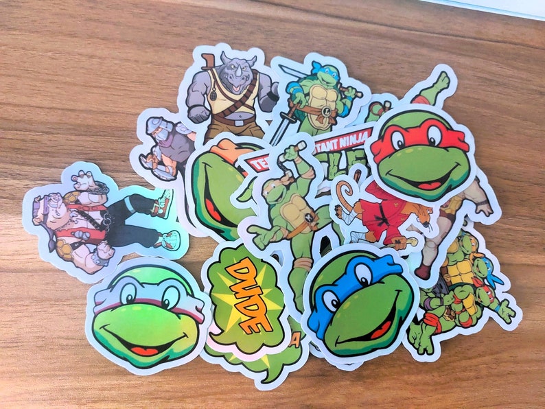 90s Teenage Mutant Ninja Turtles Stickers Retro TMNT Decals for Laptops