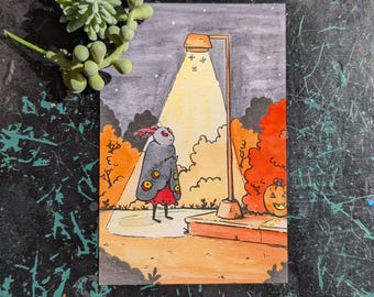 Mothman Watercolor Art Print: Cryptid Illustration (5x7)