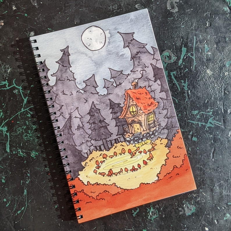 The Fairy Circle Halloween, Mushroom Circle Baba Yaga Hut Journal