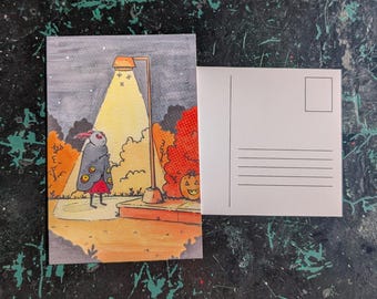 Mothman Halloween Postcard