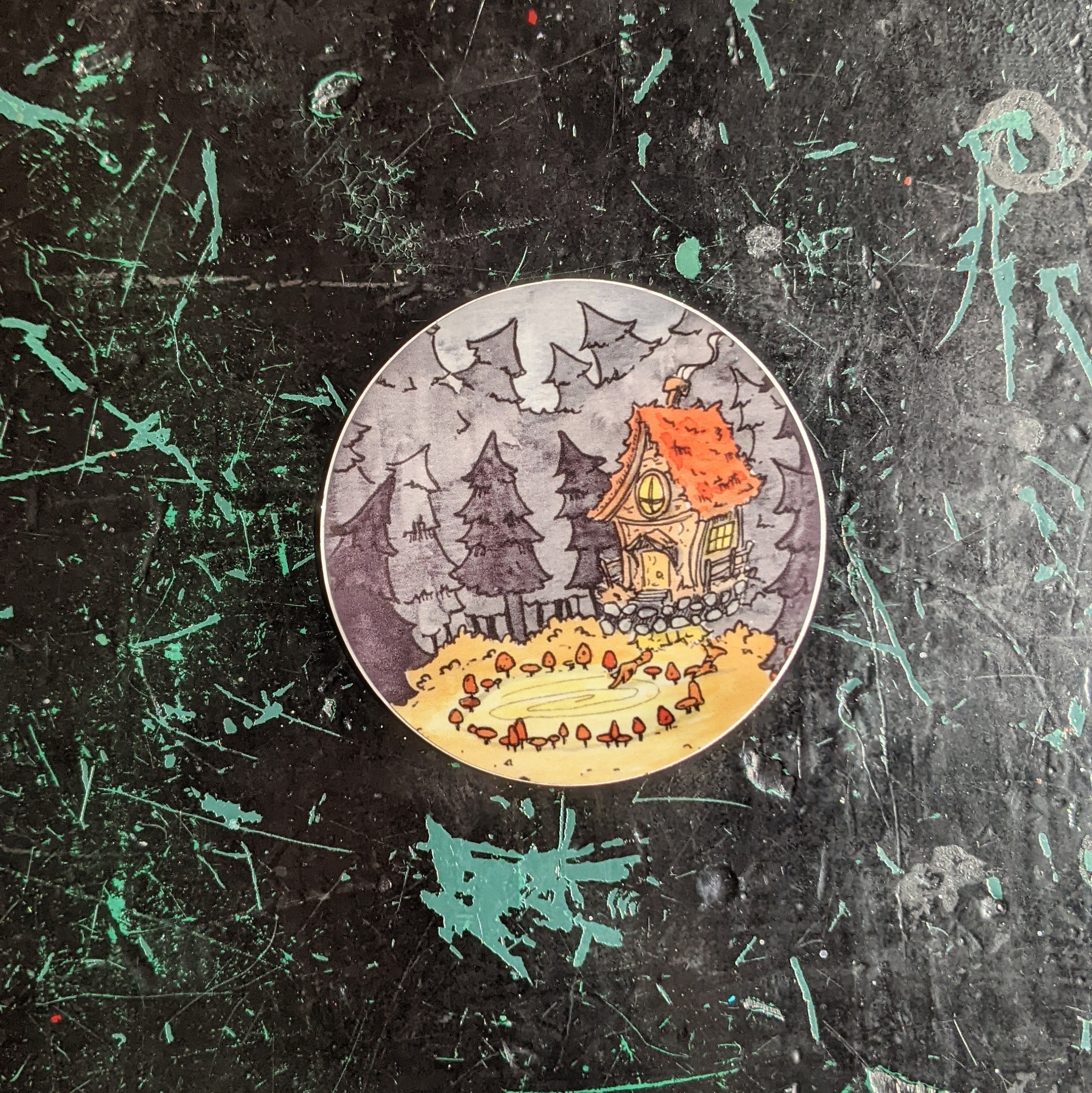Baba Yaga House Fairy Circle Sticker - Whimsical Sticker Collections - Etsy