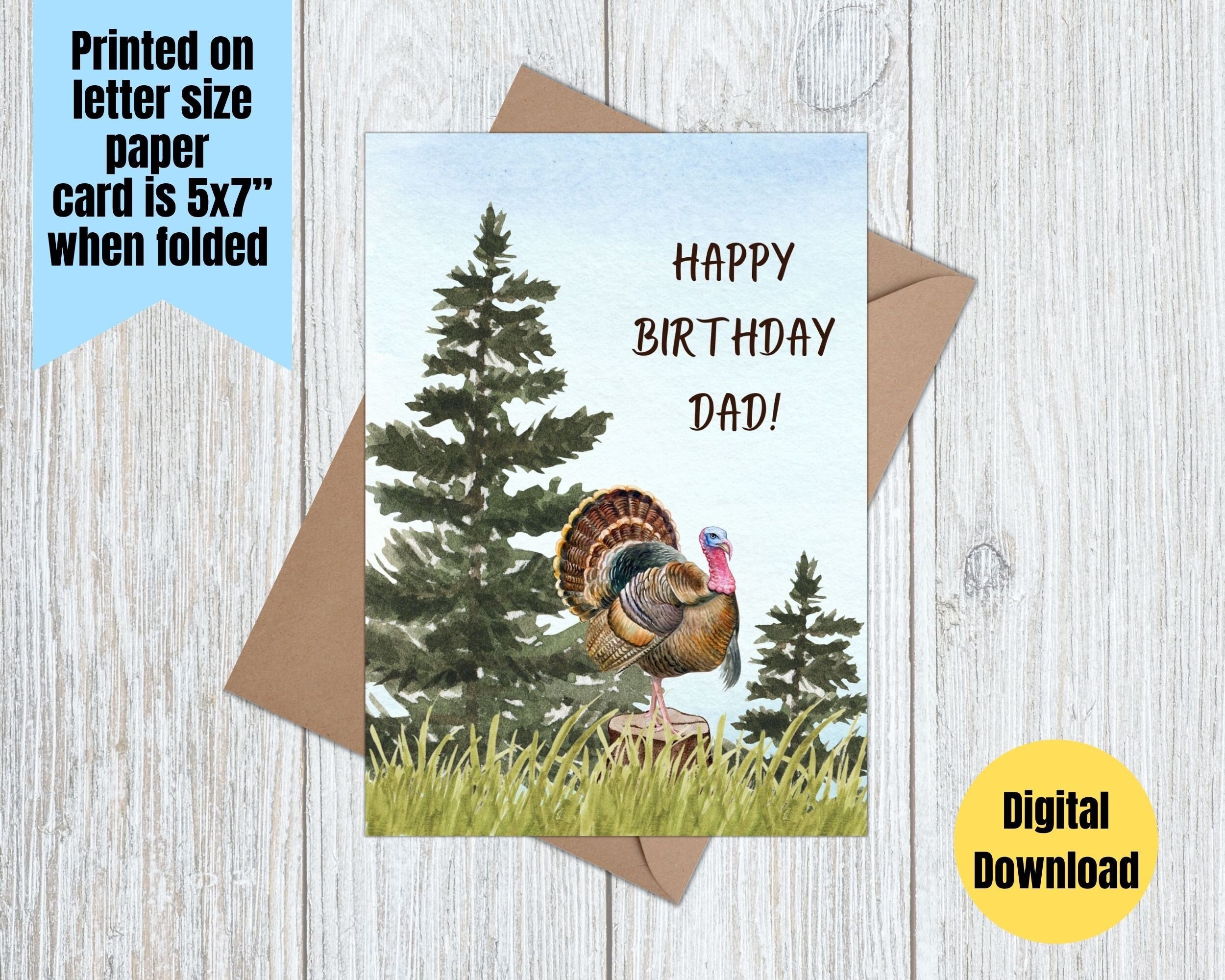 Printable Dad Birthday Greeting Card 5x7 Digital Download - Etsy