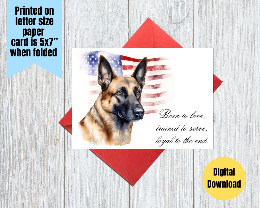 Printable K9 Dog Greeting Card 5x7 Digital Download - Etsy