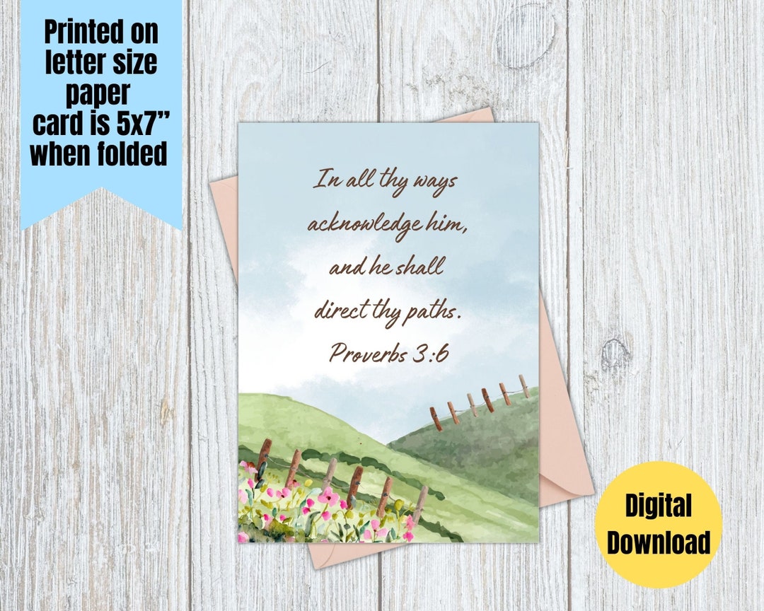 Printable 5x7 Scripture Greeting Card Digital Download - Etsy