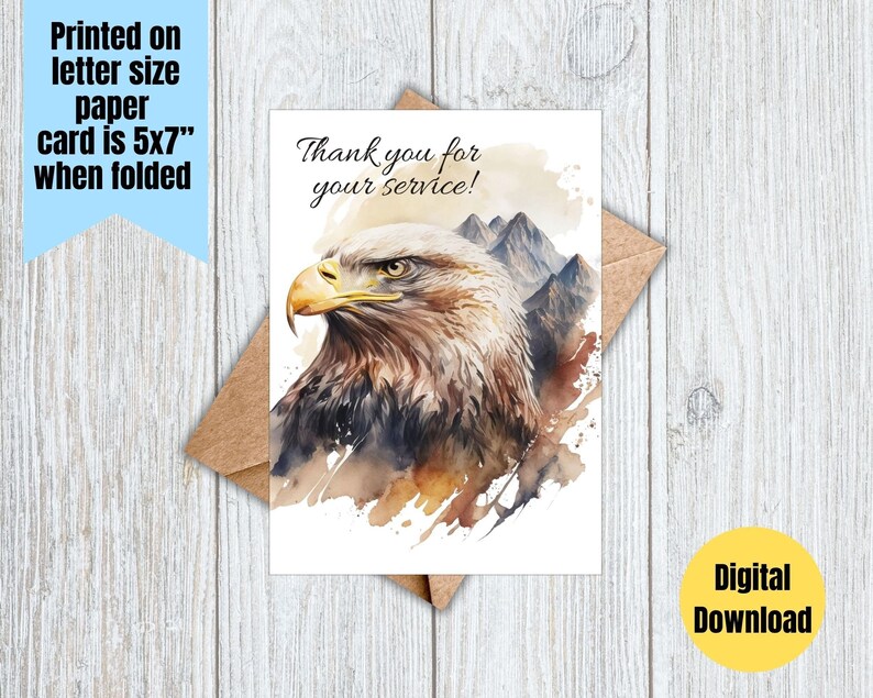 Printable Military Greeting Card 5x7 Digital Download - Etsy