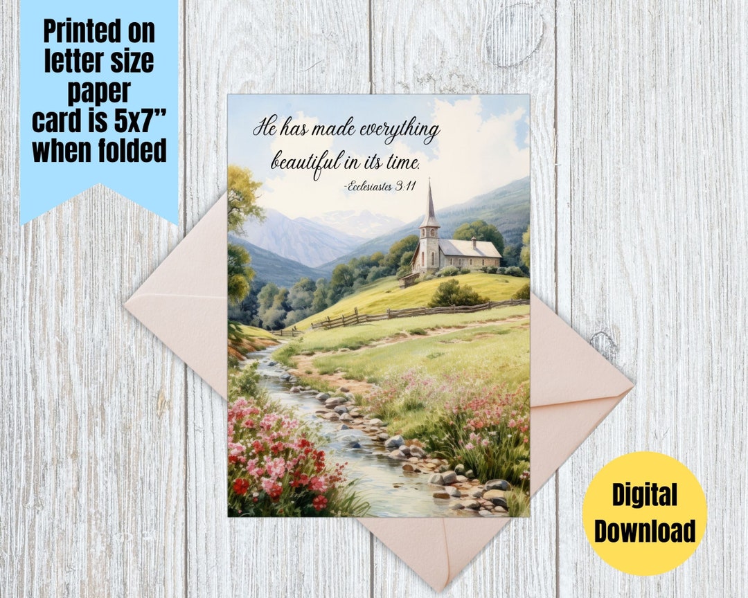 Printable Scripture Greeting Card 5x7 Digital Download - Etsy