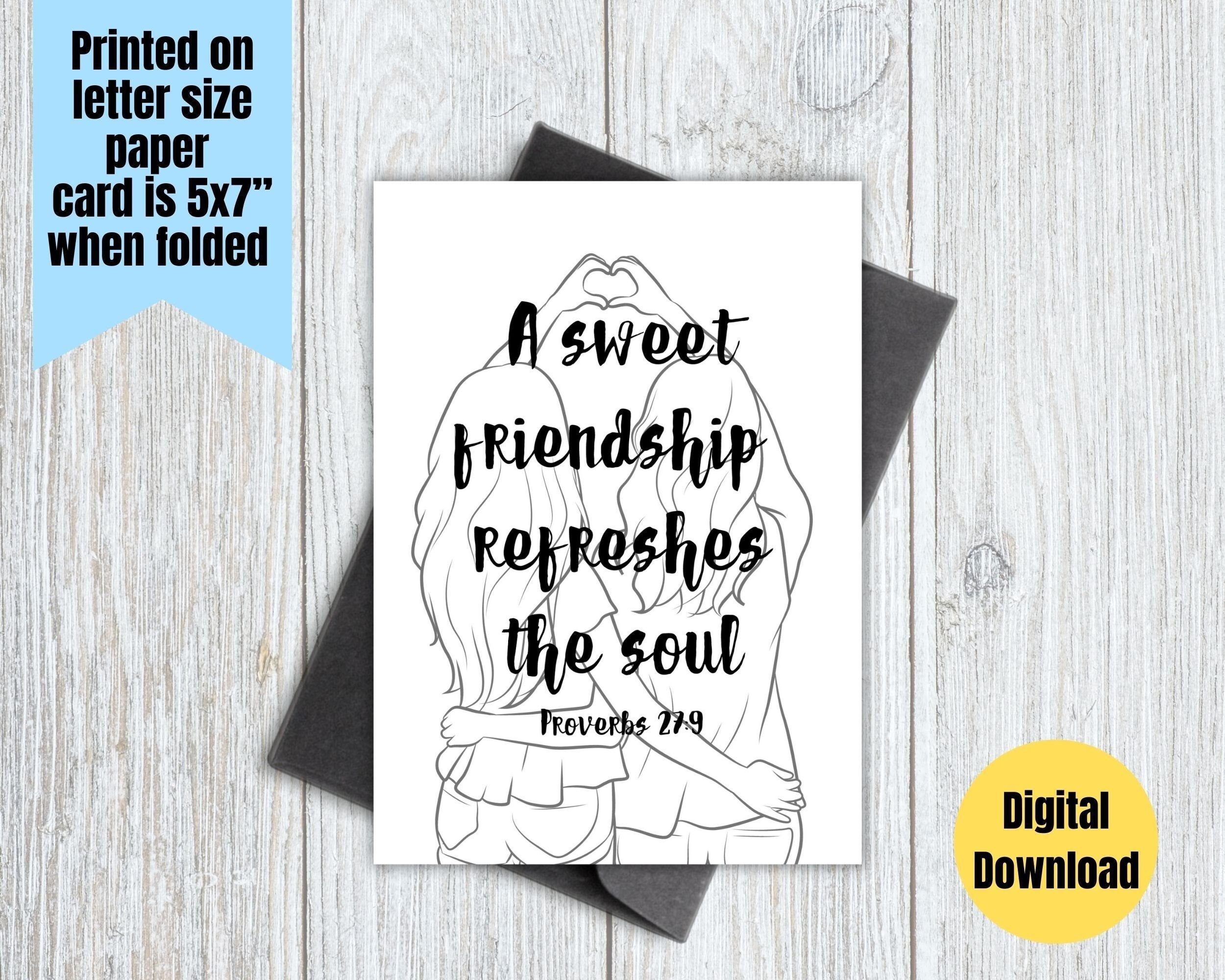 Printable 5x7 Friendship Greeting Card Instant Download - Etsy
