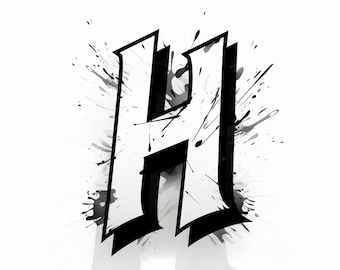 Graffiti Letter "H" Sticker, Waterproof Unique Street Art