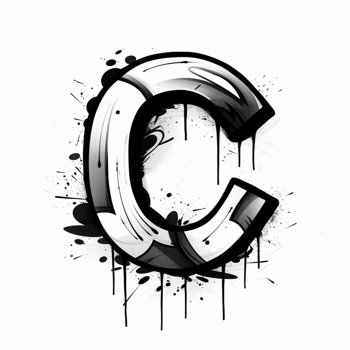 Graffiti Letter "c" Sticker, Waterproof Unique Street Art - Etsy
