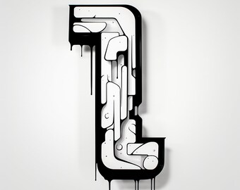 Graffiti Letter "I" Sticker, Waterproof Unique Street Art