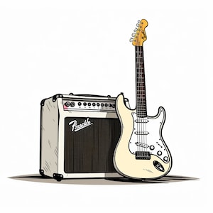 Waterproof Electric Guitar & Amp Sticker