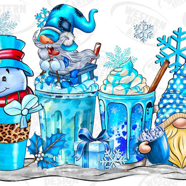 Winter Coffee Cups Png Sublimation Design, Let It Snow Png, Christmas Snowman Png, Winter Coffee Png, Winter Design, Winter Gnome, Download