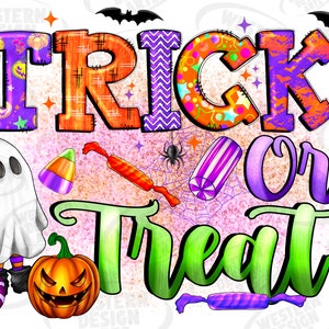 Trick or Treat Png, Halloween PNG Design, Halloween Design, Pumpkin Png, Brushstrokes Png, Sublimation Designs Downloads, Halloween Png