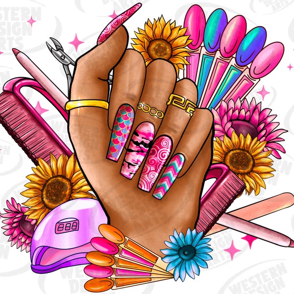 Nail Boss Png, Nail technician, Nail Png, Sublimation Design, Nail Varnish, Nail Floral, Digital Download, Nail Boss Sublimation Design