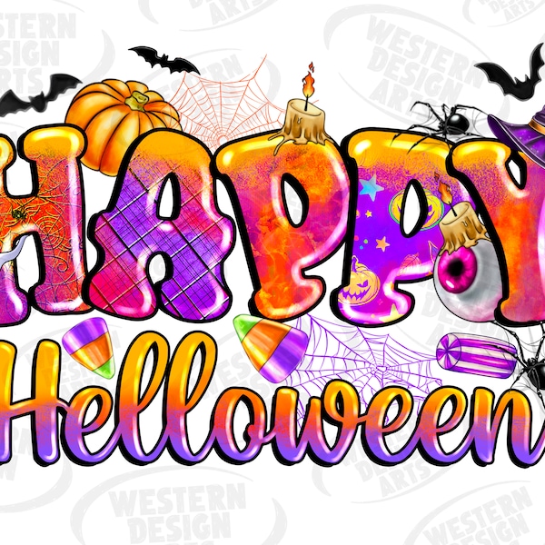 Happy Halloween png sublimation design download, Happy Halloween png,spooky season png, trick or treat png,sublimate designs download