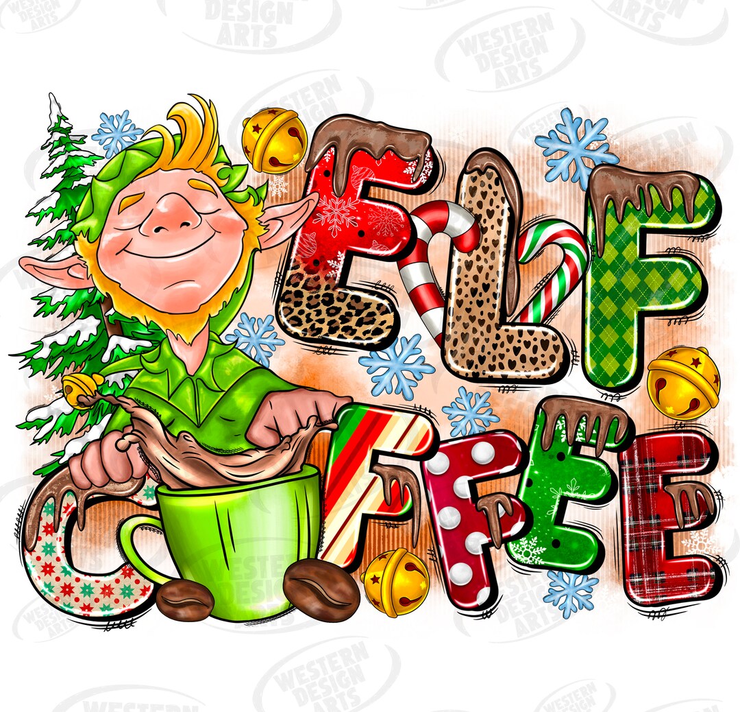 Elf Coffee Png, Merry Christmas, Christmas Tree, Western, Hot Chocolate ...