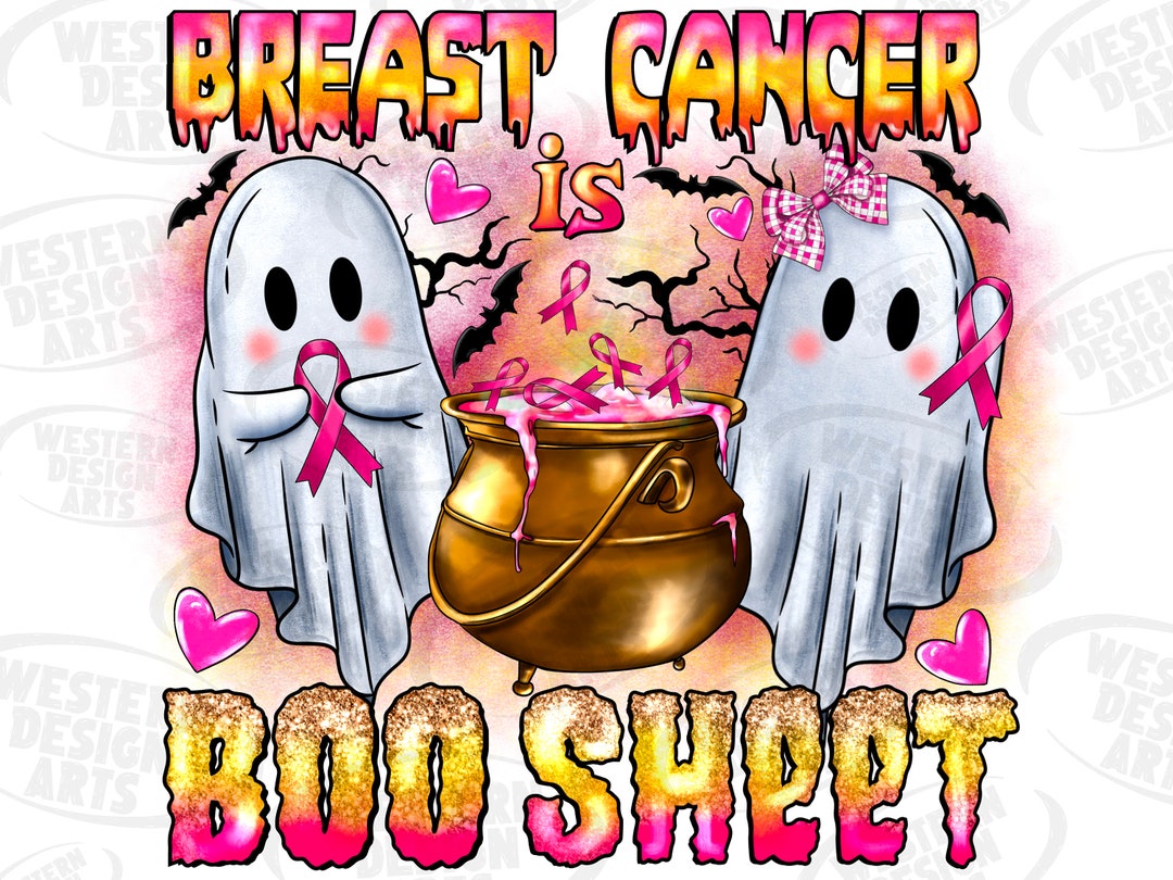 Breast Cancer Boo Sheet Png, Breast Cancer Warrior Halloween Png, Boo ...