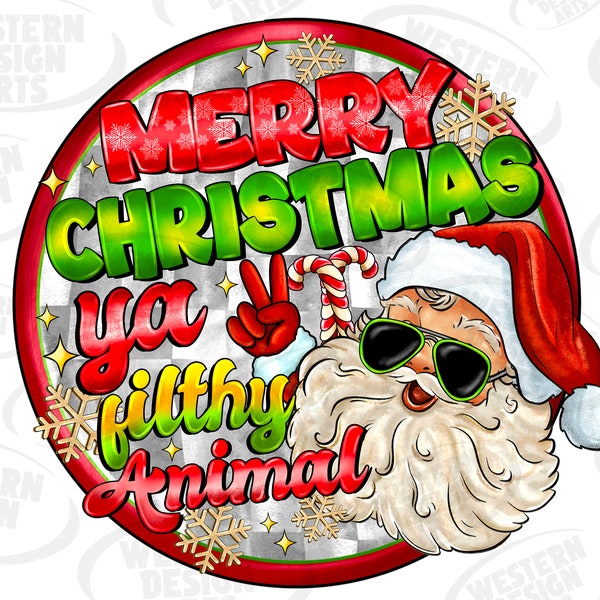 Merry Christmas Ya Filthy Animal Png Sublimation Design, Christmas Png, Christmas Knitting Png,dinosaur Png, Ya Filthy Animal Png Downloads