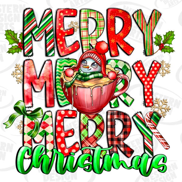 Merry Merry Merry Christmas Png, Christmas png, Merry Varsity Sublimation Design Downloads, Christmas  Retro png, Digital Download