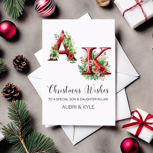 Personalized Christmas card, Christmas Card for Special Couple, Daughter and Son in Law, Boyfriend, Girlfriend, Mom and Day Card