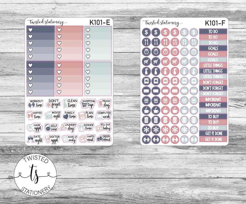 Galaxy Weekly Kit Stickers, Planner Stickers, Scrapbooking, Bullet ...