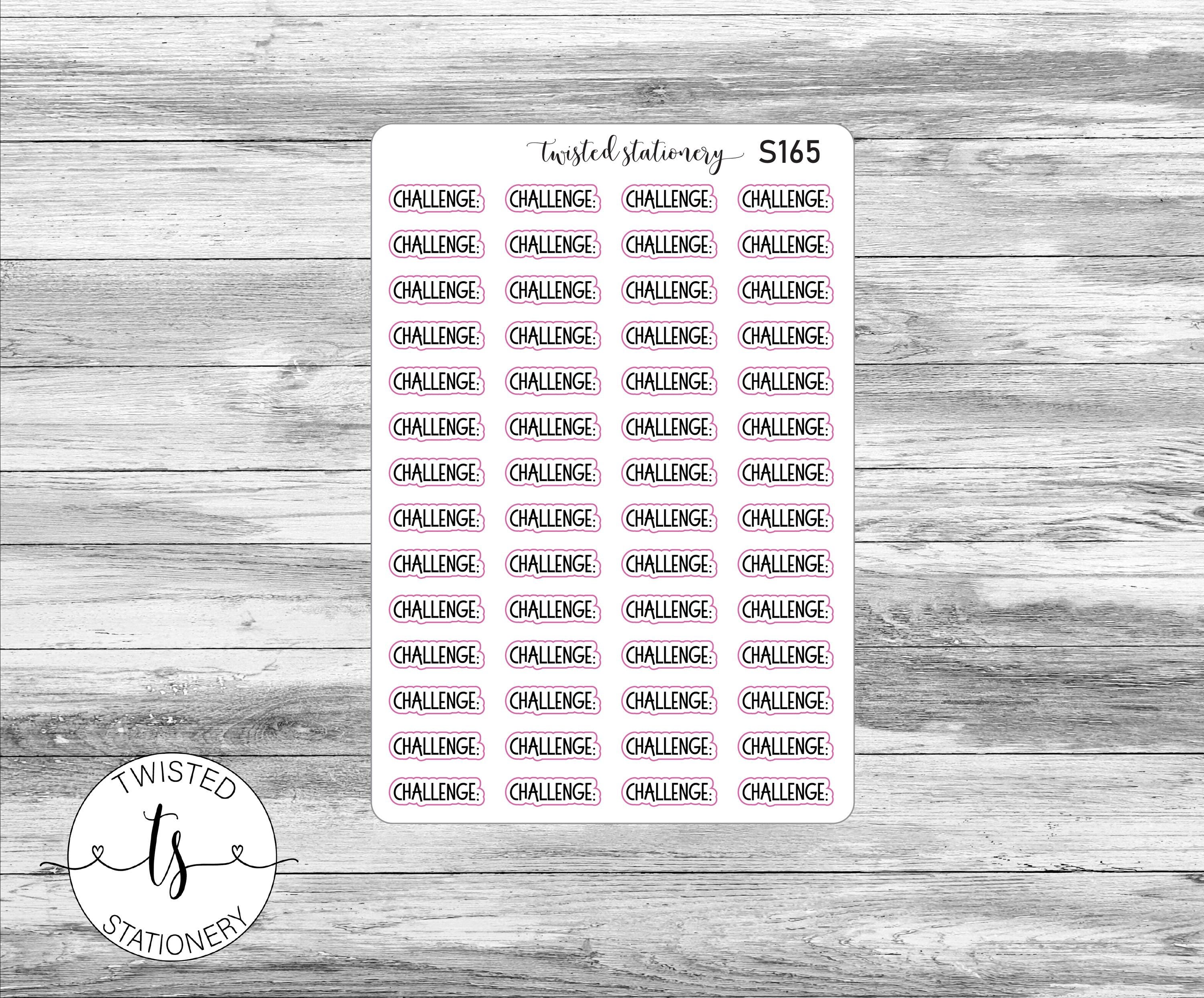 Challenge Script Stickers, Planner Stickers, Scrapbooking, Bullet ...