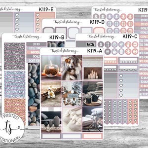 Cozy Photo Weekly Kit Stickers, Planner Stickers, Scrapbooking, Bullet Journals, No White Space Kit, Vertical Planner Stickers