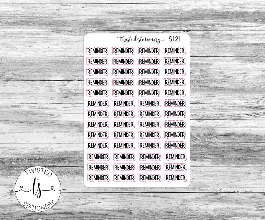 Reminder Script Stickers, Planner Stickers, Scrapbooking, Bullet ...