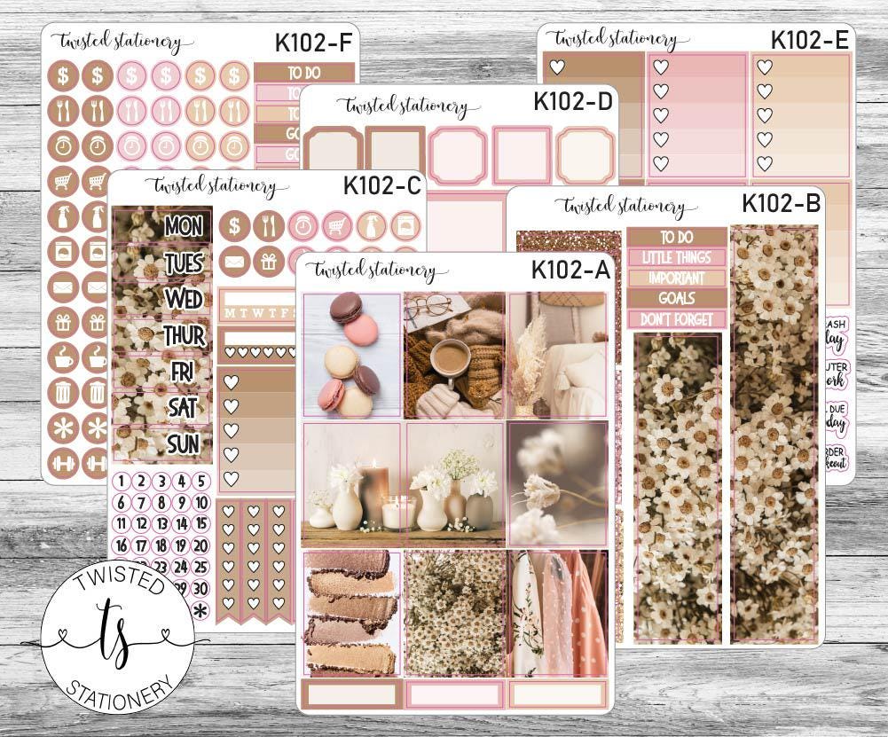 Blush Photo Weekly Kit Stickers, Planner Stickers, Scrapbooking, Bullet ...