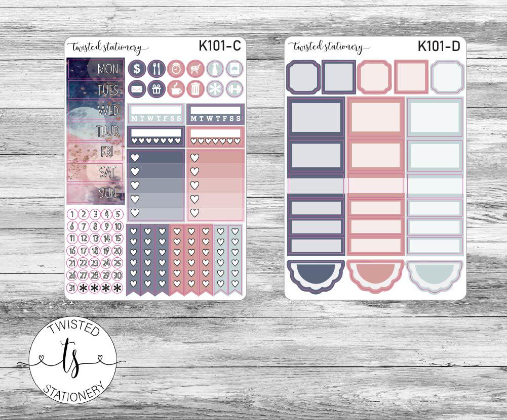 Galaxy Weekly Kit Stickers, Planner Stickers, Scrapbooking, Bullet ...