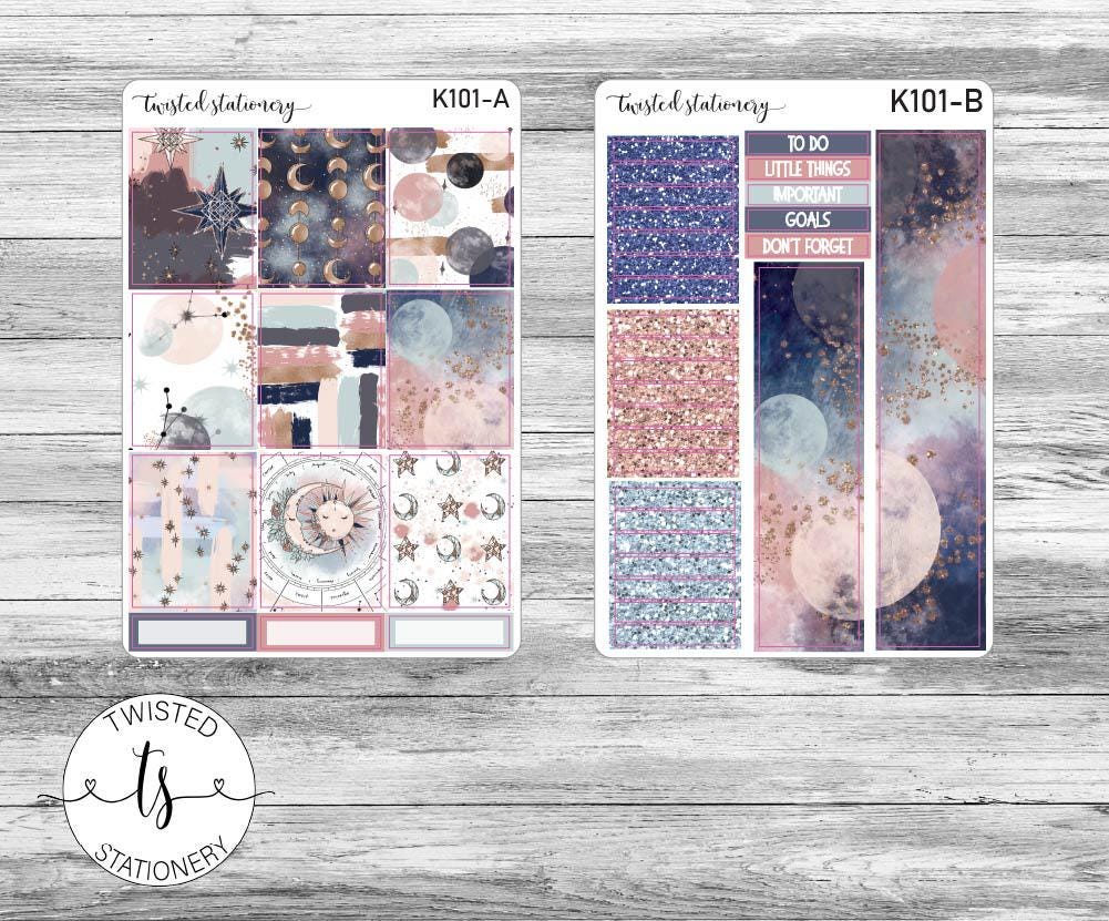 Galaxy Weekly Kit Stickers, Planner Stickers, Scrapbooking, Bullet ...