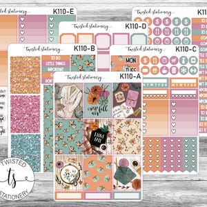 I Love Fall Weekly Kit Stickers, Planner Stickers, Scrapbooking, Bullet Journals, No White Space Kit, Vertical Planner Stickers