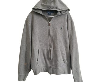 Vintage 00s Polo Ralph Lauren Bear Hoodie Full Zip Youth Boy Girl