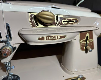 Singer 500 A “Rocketeer” Sewing Machine (with rose gold accented case - WITHOUT power chord; AS IS)