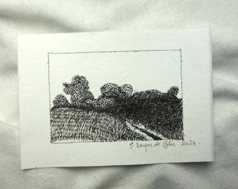 Small Landscape Ink Drawing