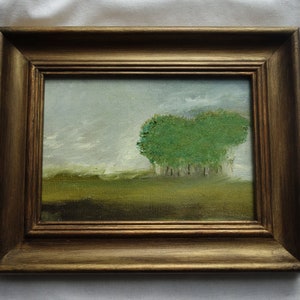 Original landscape oil painting, vintage golden framed oil painting, peinture à l'huile paysage encadré image 1