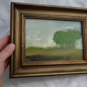 Original landscape oil painting, vintage golden framed oil painting, peinture à l'huile paysage encadré image 5