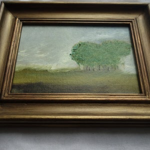 Original landscape oil painting, vintage golden framed oil painting, peinture à l'huile paysage encadré image 3