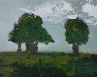 Small landscape oil painting, small landscape oil painting,