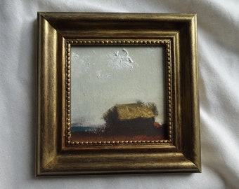 Landscape oil painting framed,  encadré vintage, peinture à l'huile paysage