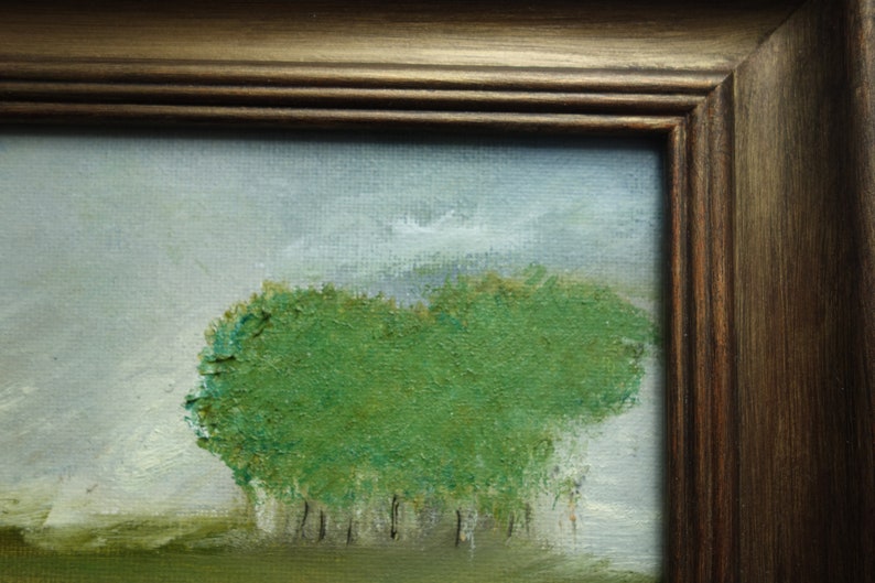 Original landscape oil painting, vintage golden framed oil painting, peinture à l'huile paysage encadré image 4