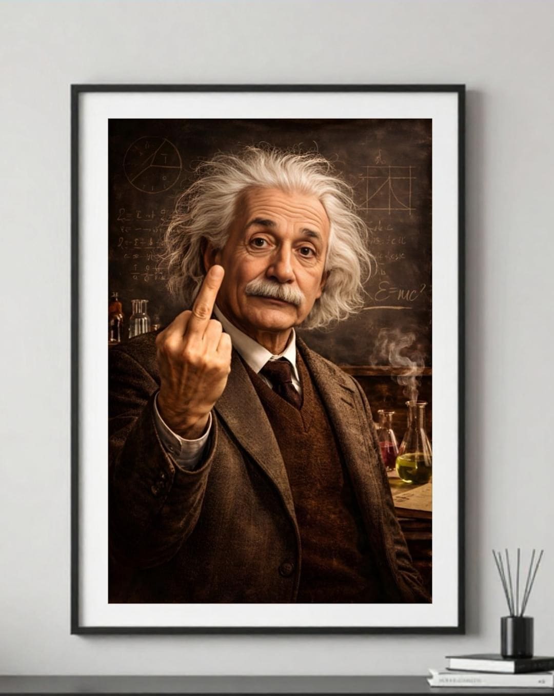 Albert Einstein Style Poster – Rebellious Genius Wall Art – Middle ...