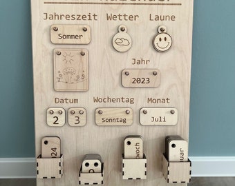 Children's Calendar Montessori German / English SVG / DXF