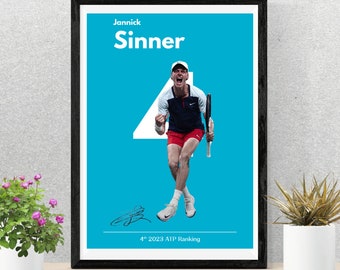 JANNICK SINNER POSTER | Tennis Walkpaper | Tennis Walk Deco