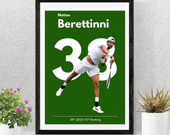 MATTEO BERRETTINI POSTER | Tennis Walkpaper | Tennis Walk Deco